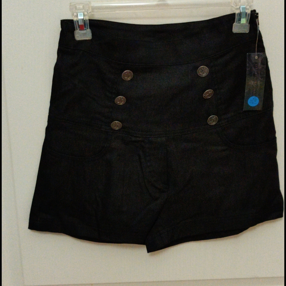 RockSteady black denim Anchor shorts